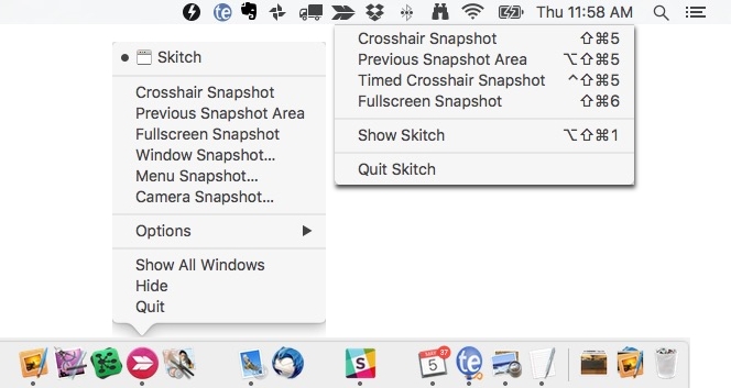 Skitch Menu Options