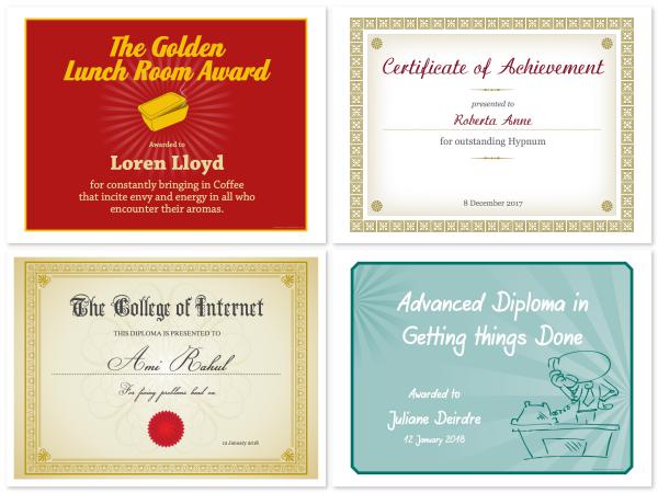 Sample Certificates