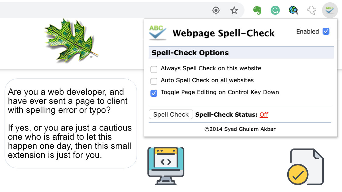 Webpage Spell Check Extension