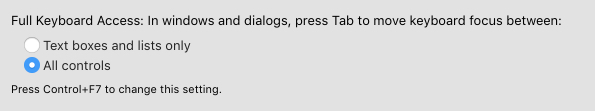 Full Keyboard Access