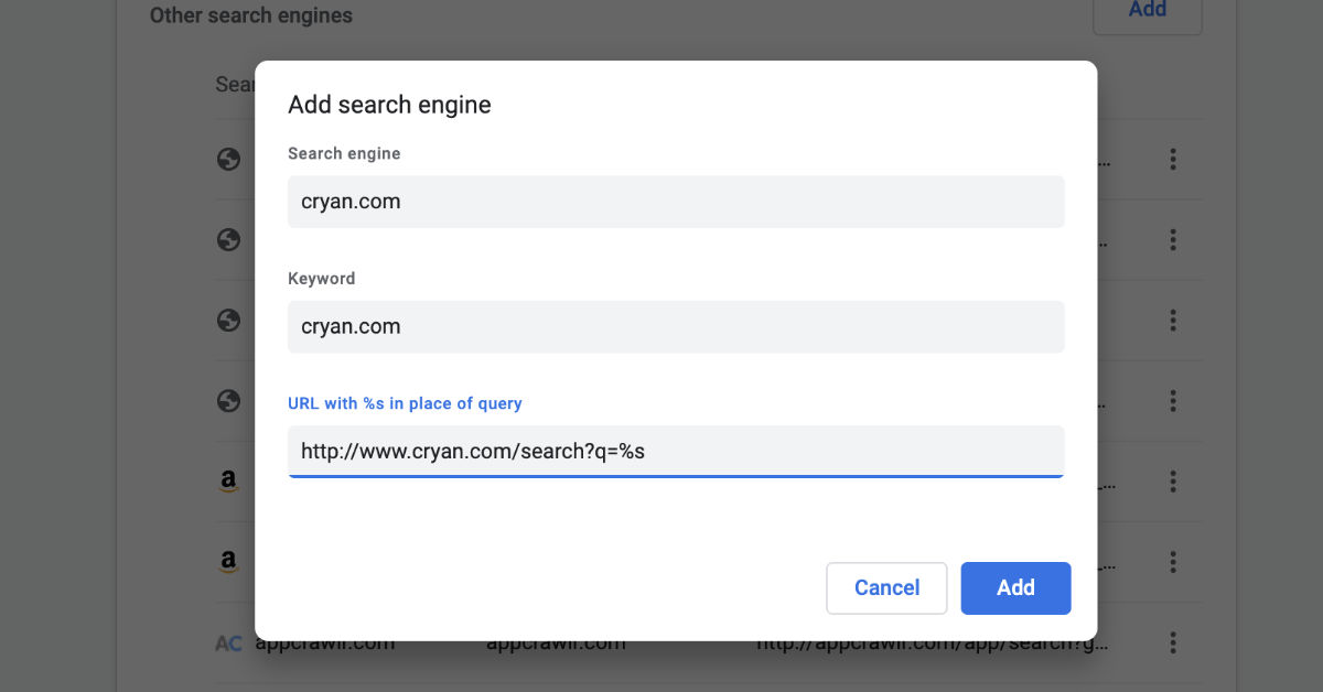 Add Search Engine Chrome