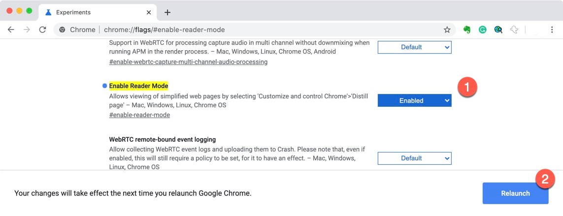 Chrome Enable Reader Mode