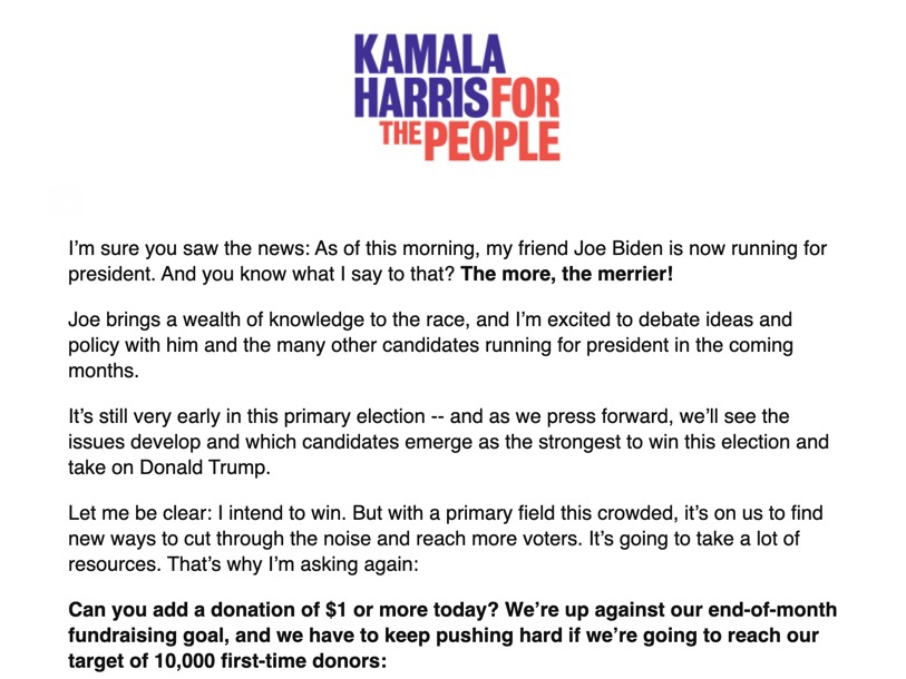 Kamala Harris Letter Biden