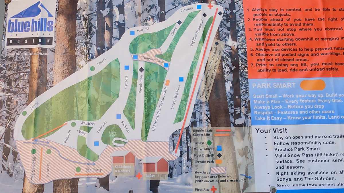 Blue Hills Trail Map 2021