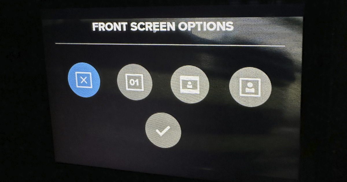 Front Screen Options
