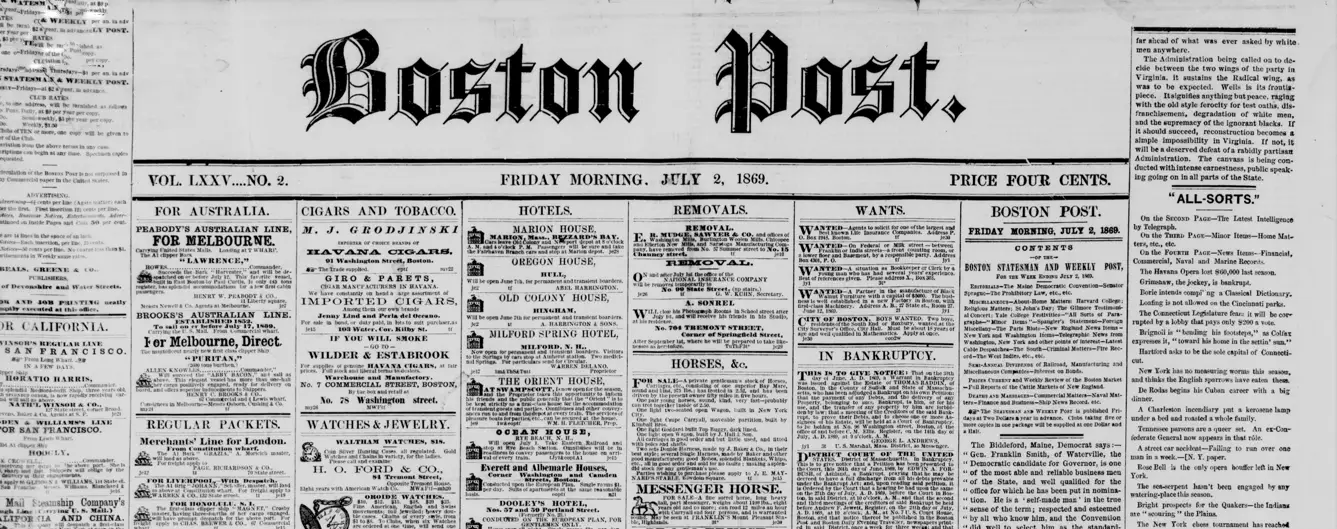 Boston Post 1869