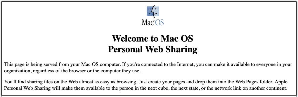 Mac O S Personal Web Sharing