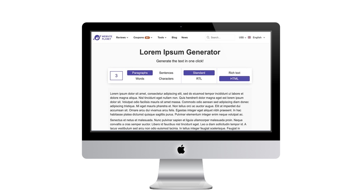 Website Planet Lorem Ipsum Generator