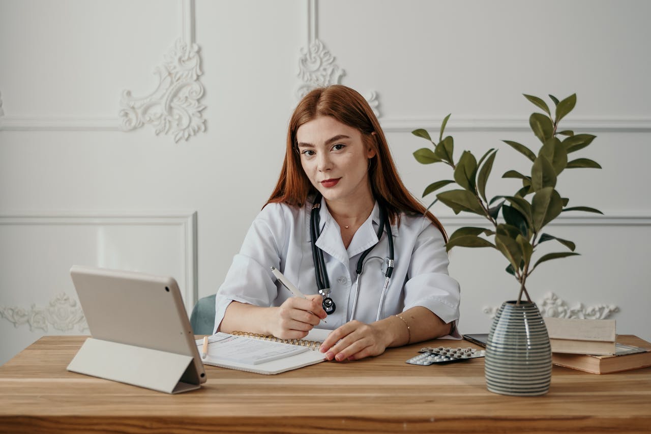 a woman thinking about the benefits of blogging for medical organizations